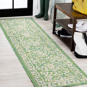 Malta Bohemian Medallion Textured Weave Indoor/outdoor Runner Rug